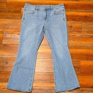 American Eagle Kick Boot Light Blue Women's Jeans 16 Short